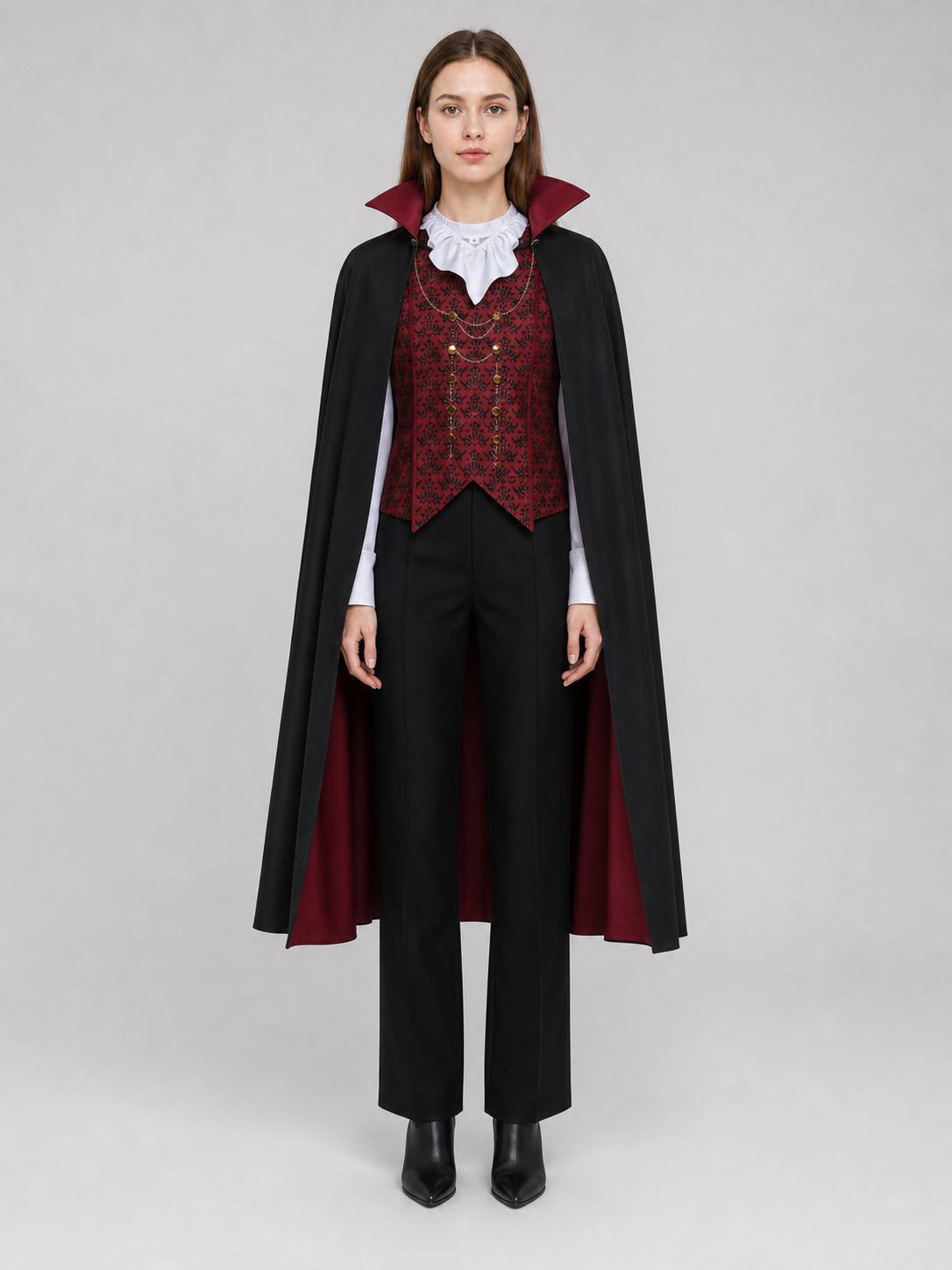 Vampire Cosplay Costume with Cape and Chains