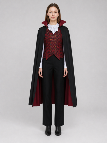 Vampire Cosplay Costume with Cape and Chains