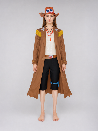 Ace One Piece Cosplay Costume with Coat and Accessories