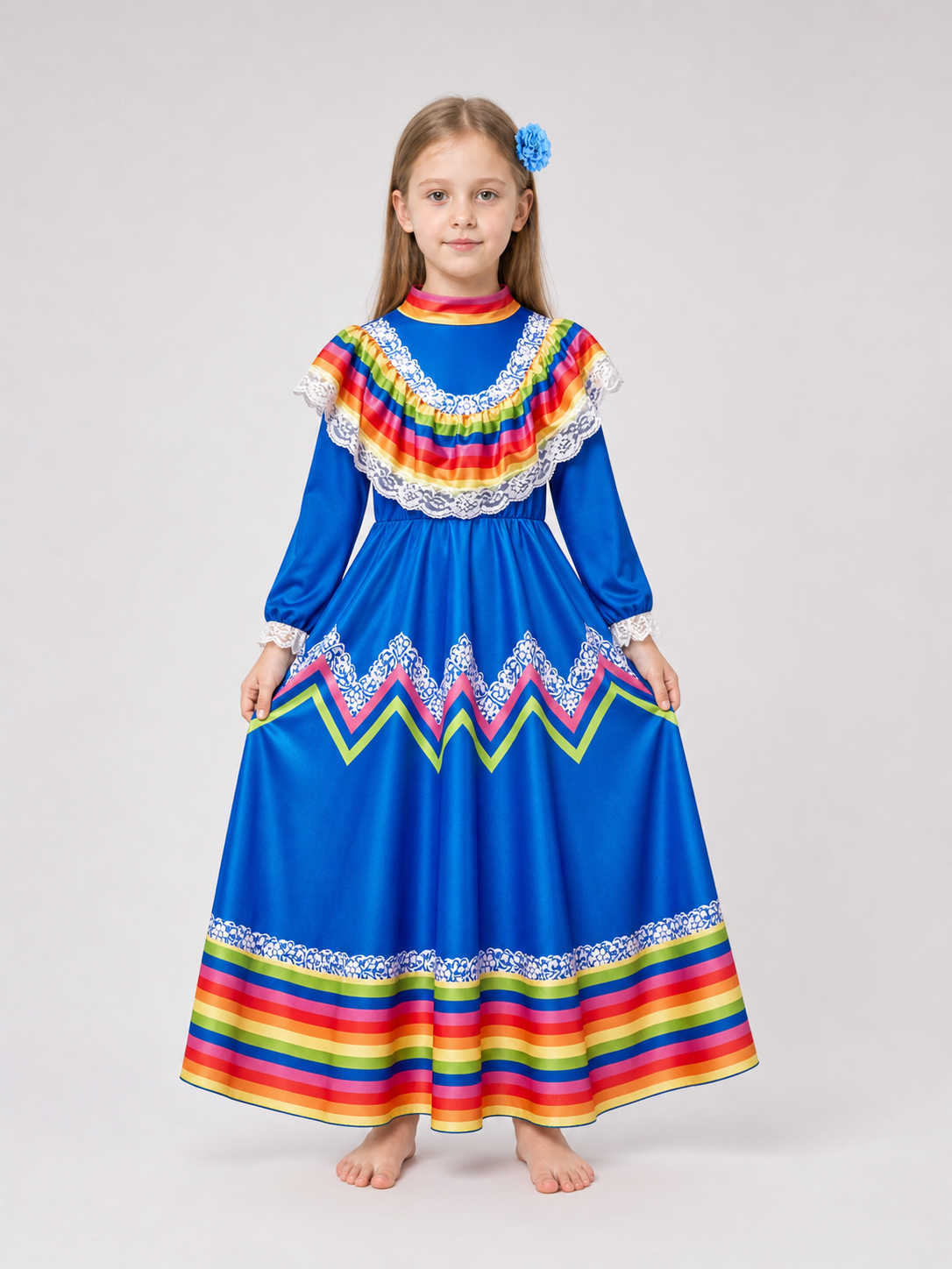 Costume dress with long sleeves, folk style