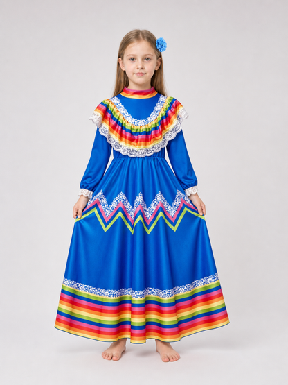 Costume dress with long sleeves, folk style