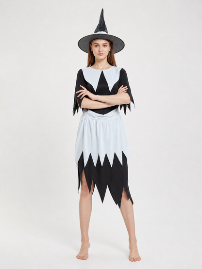 Halloween witch costume with hat and dress main product view