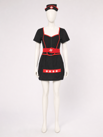 Medical Costume with Red Belt and White Crosses