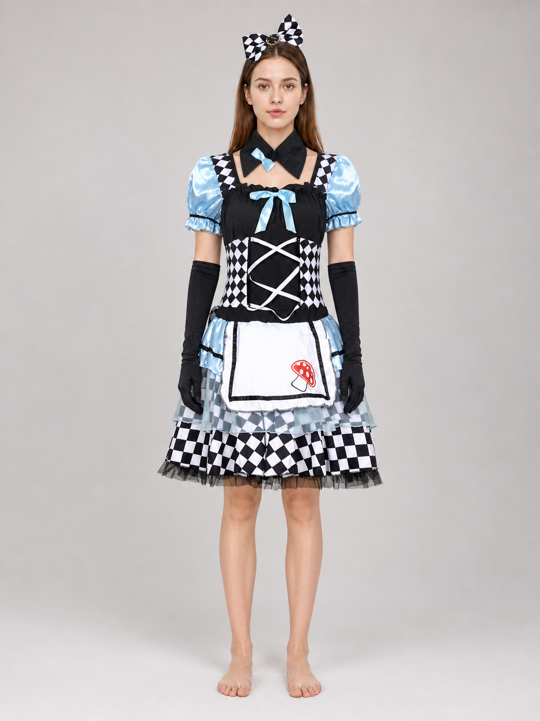 Harlequin Costume with Apron and Accessories