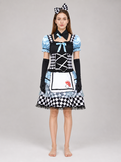 Harlequin Costume with Apron and Accessories