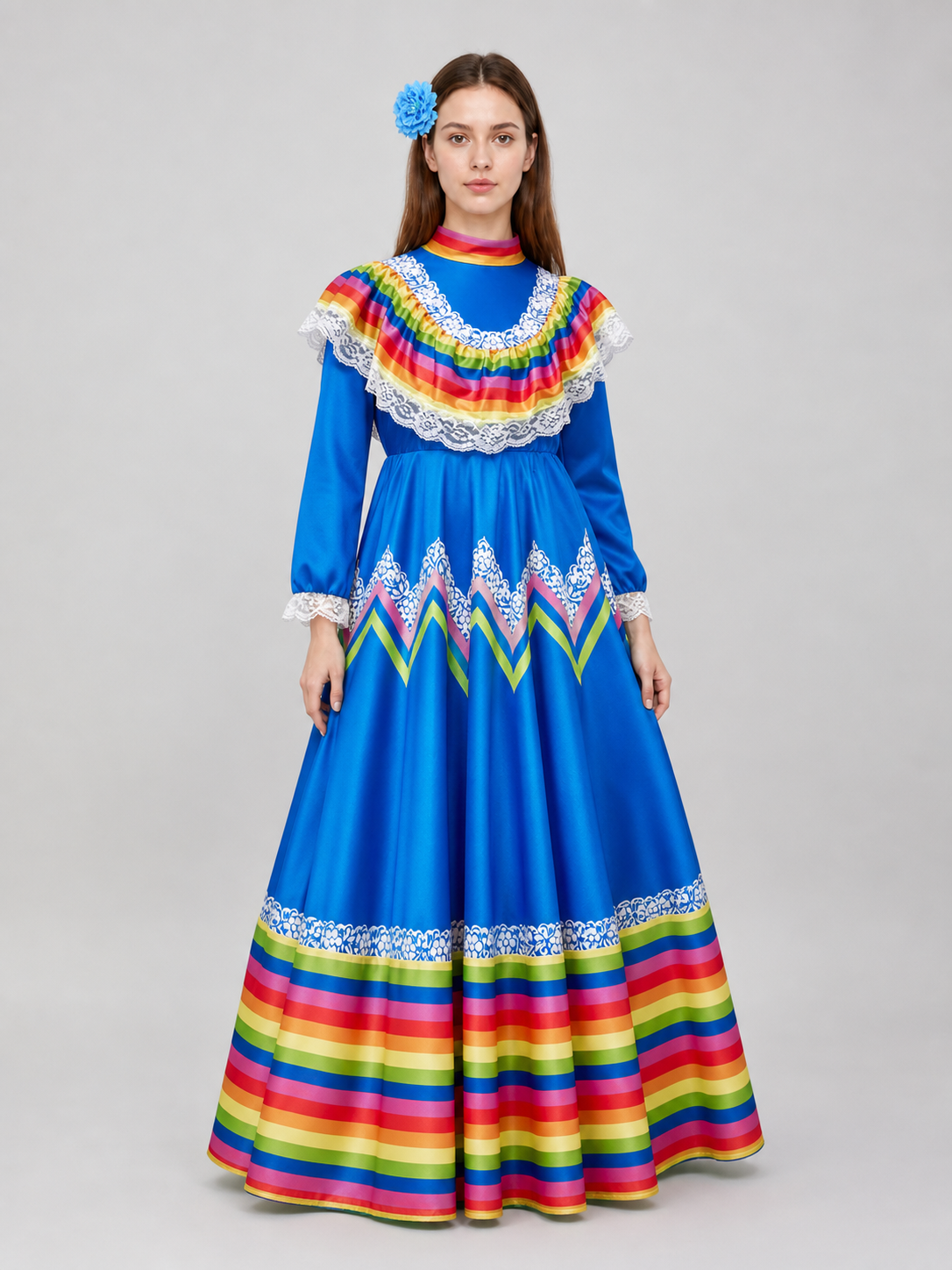 Mexican Stage Dress with a Full Skirt