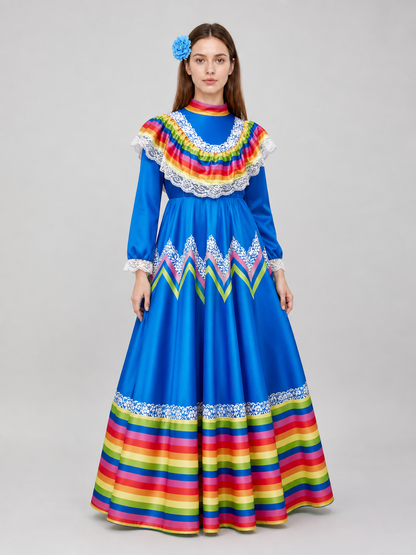 Mexican Stage Dress with a Full Skirt