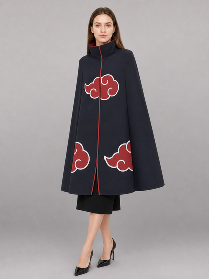 Dark Blue Carnival Cloak with Red Clouds