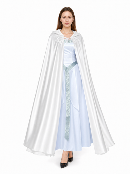 White Hooded Costume Cape, Medieval