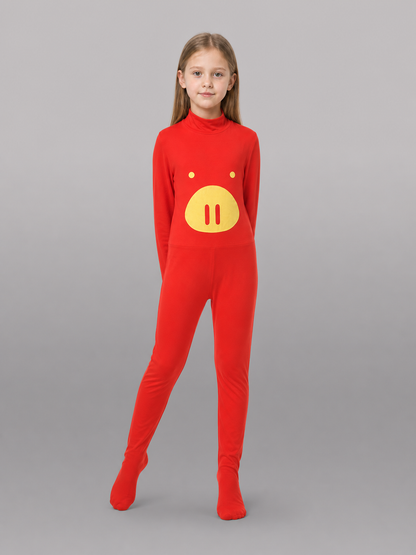 Red Superhero Costume with Yellow Details