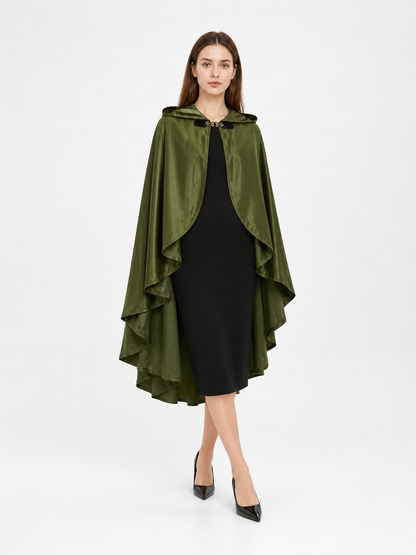 Green Costume Cloak with a Large Hood