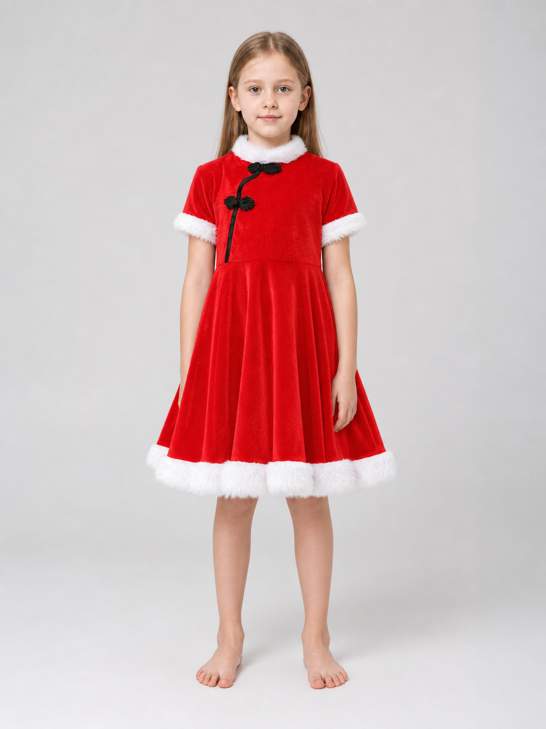 Children's Red Chinese-Style Holiday Dress