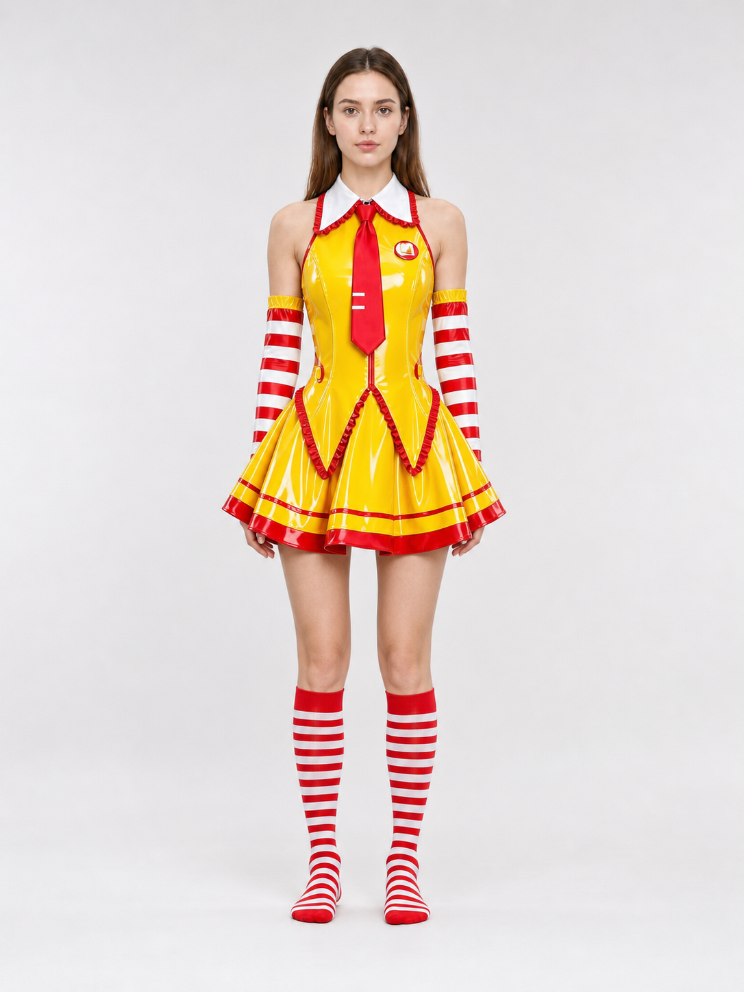 Cosplay Costume with Dress, Sleeves, and Stockings