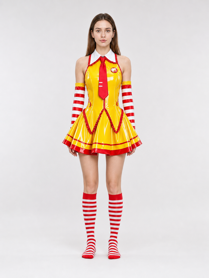 Cosplay Costume with Dress, Sleeves, and Stockings