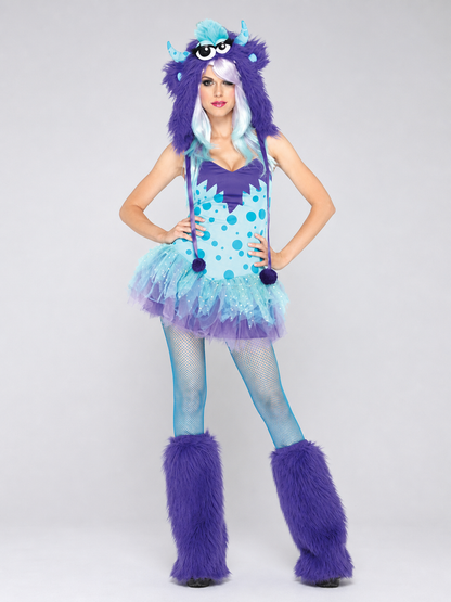 Monster cosplay costume with hood and leg warmers