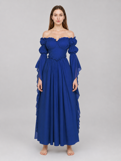 Vintage-Style Medieval Dress, Blue