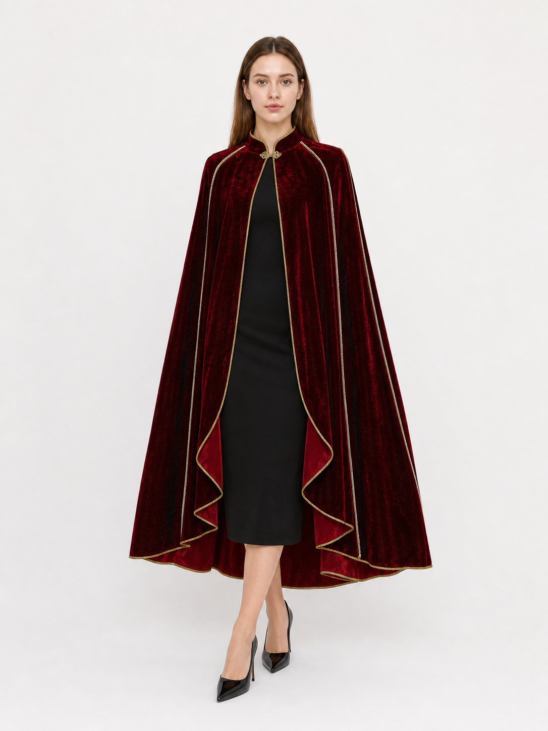 Burgundy Medieval Carnival Cloak