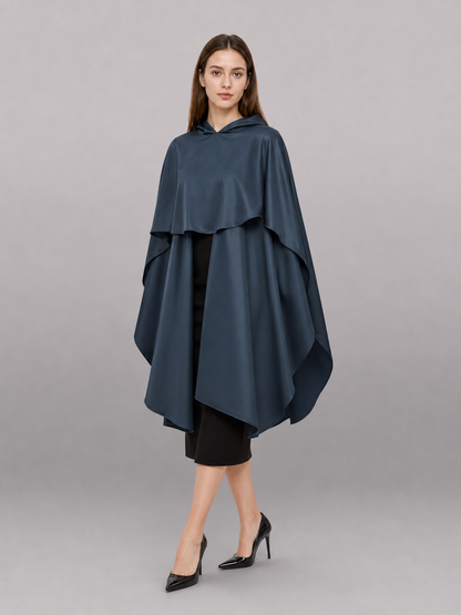 Dark Blue Hooded Costume Cape for Cosplay main product view