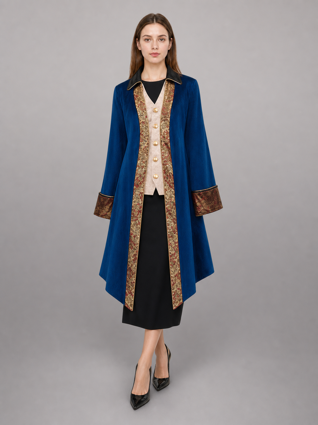Vintage-Style Blue Carnival Tailcoat