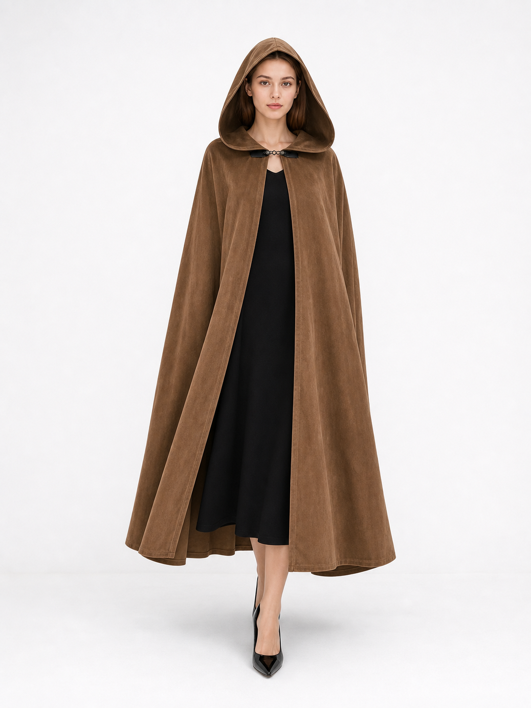Brown Hooded Costume Cloak
