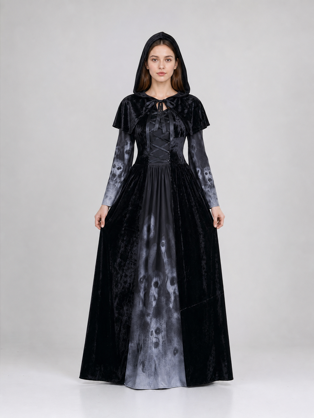 Halloween Gothic Hooded Costume Dress