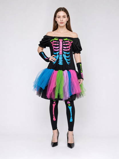 Halloween Skeleton Costume with a Tutu Skirt