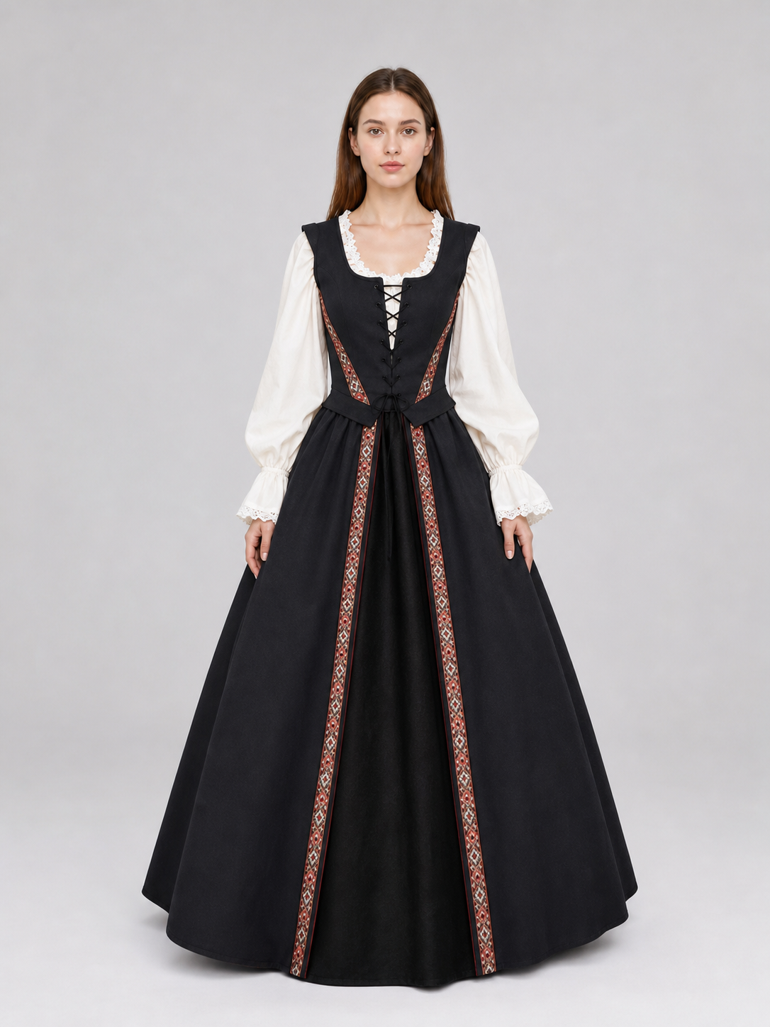 Medieval-Style Lace-Up Dress