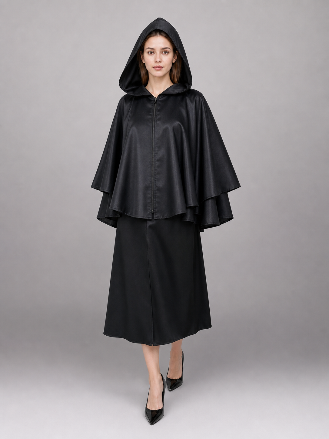 Black Hooded Costume Cloak for Cosplay