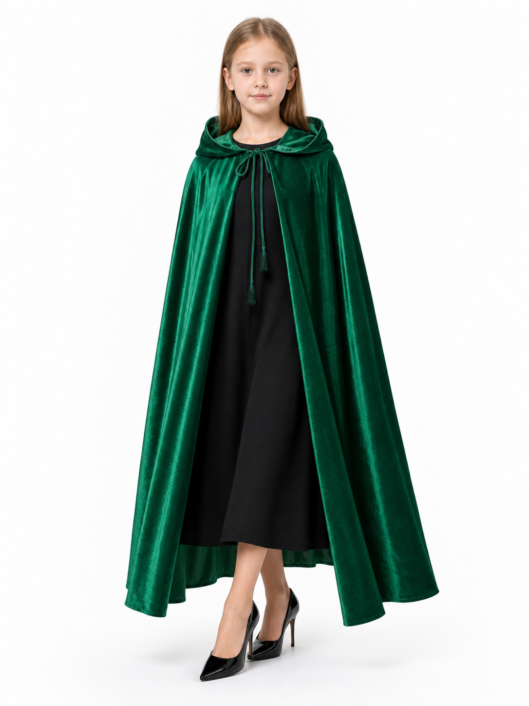 Dark Green Hooded Costume Cloak