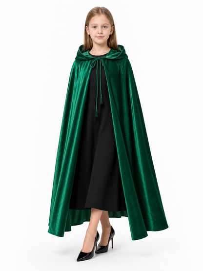 Dark Green Hooded Costume Cloak