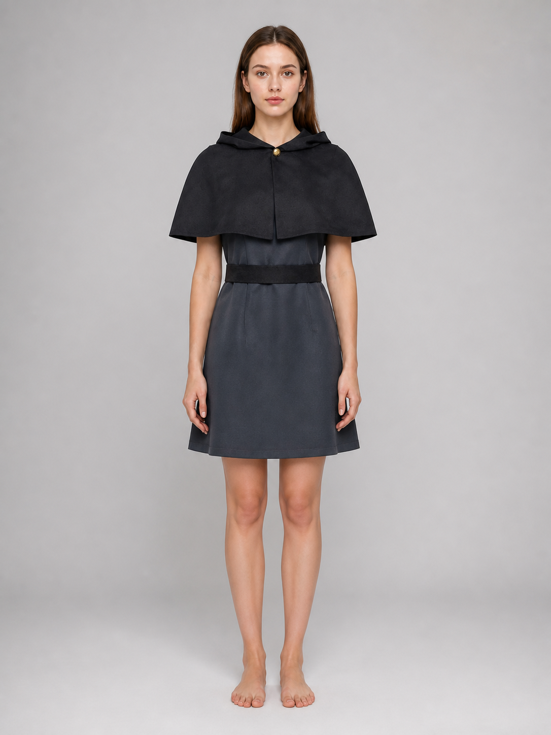 Amity Cosplay Dress with Hood and Wide Belt