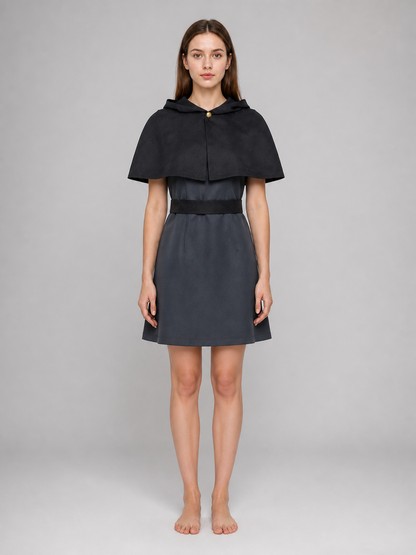 Amity Cosplay Dress with Hood and Wide Belt