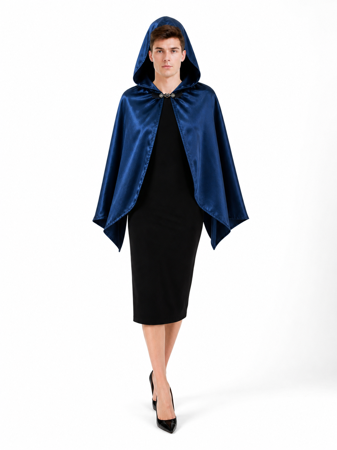 Blue Carnival Hooded Cape for Stage