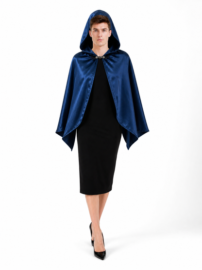 Blue Carnival Hooded Cape for Stage