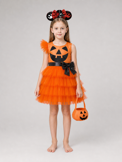 Kids' Pumpkin Halloween Costume with Headband