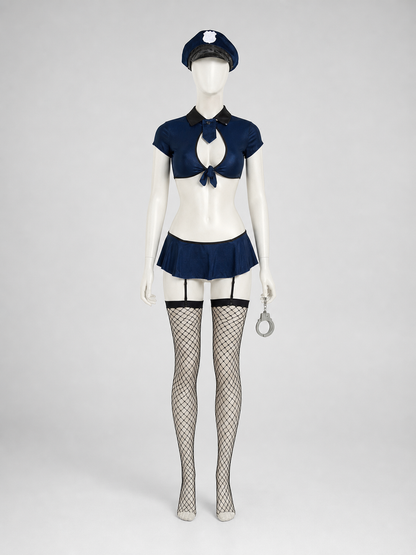 Police-Style Costume: Top, Skirt, and Cap