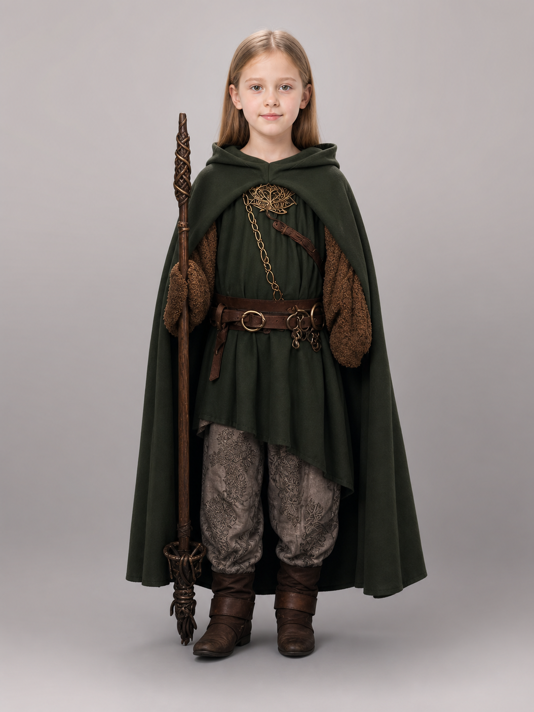 Green Hooded Carnival Cloak XL