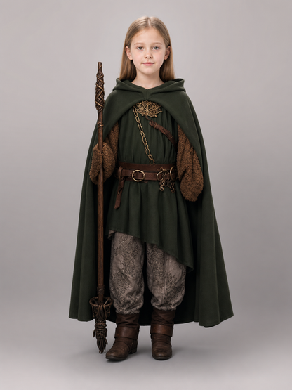Green Hooded Carnival Cloak XL