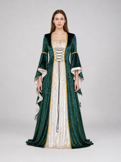 Medieval Renaissance-Style Dress with Train