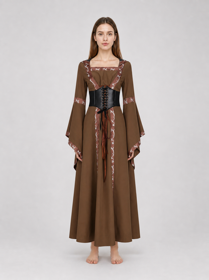 Medieval Hooded Lace-Up Dress