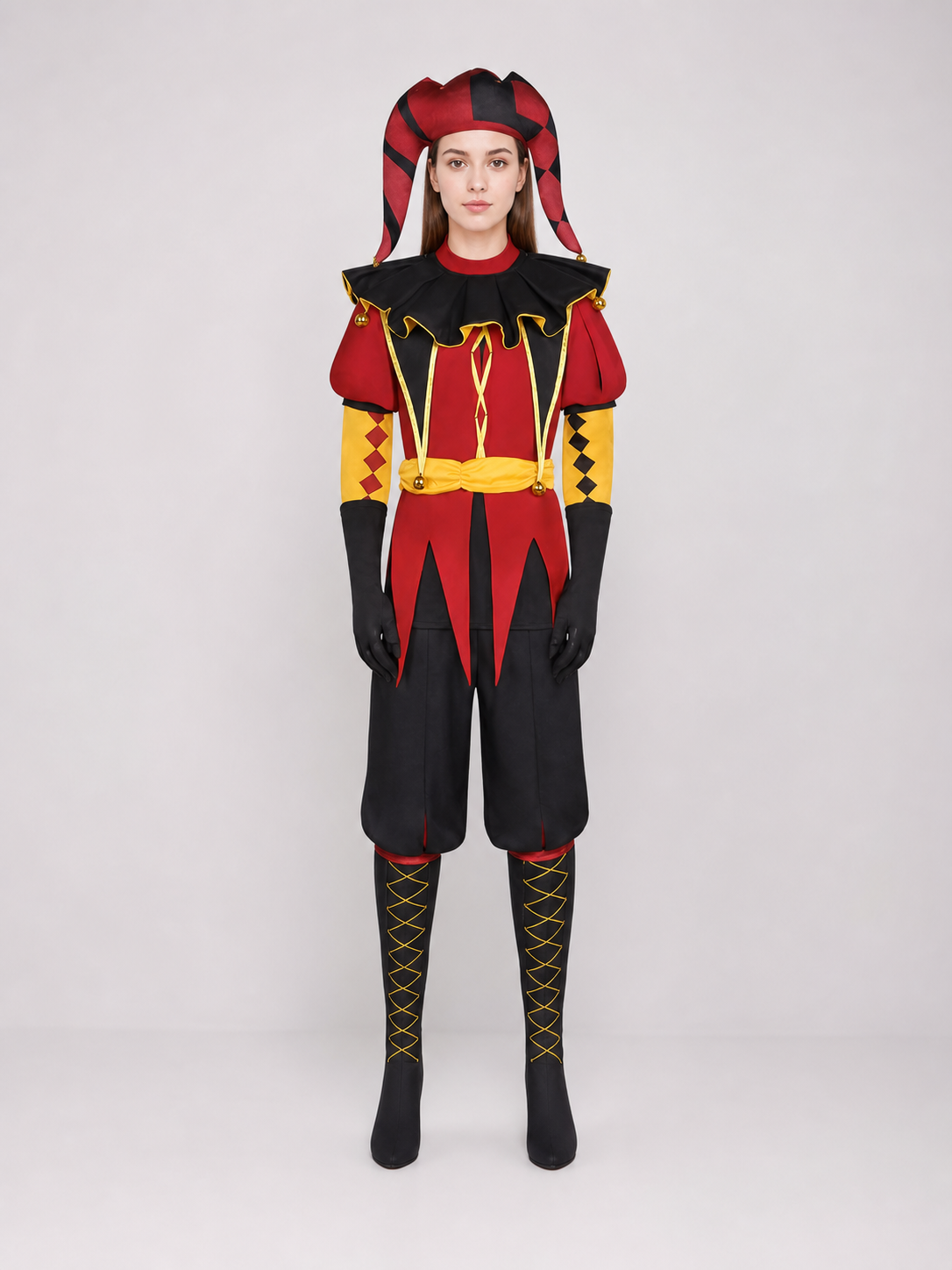 Jester Costume with Mask and Hat