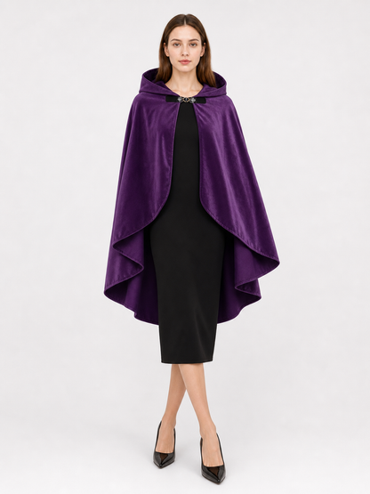 Purple Hooded Medieval Costume Cloak