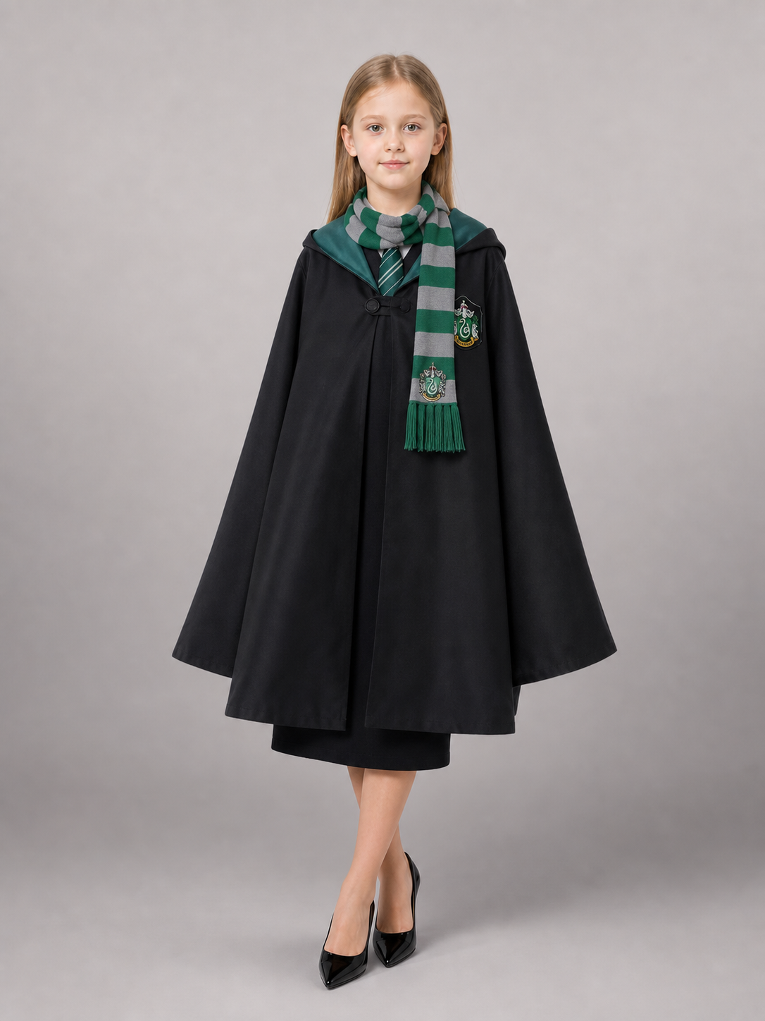 Black Hooded Costume Cloak for Cosplay
