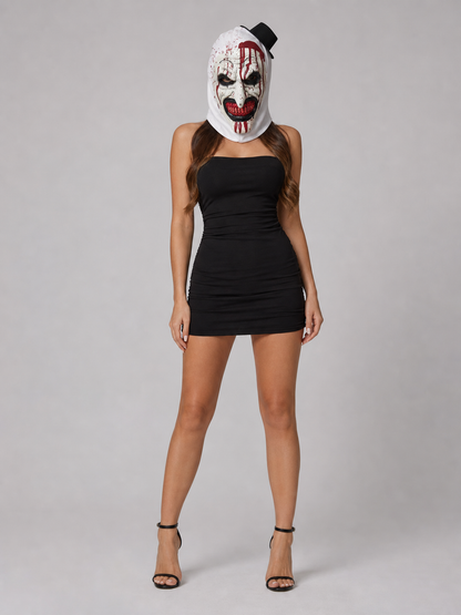 Hooded Clown Mask, Bloody Halloween Makeup