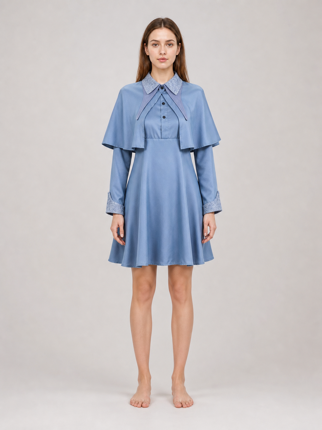 Beauxbatons Cosplay Dress with Capelet, Blue