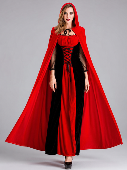 Vampire Costume with Dress and Hood for Halloween