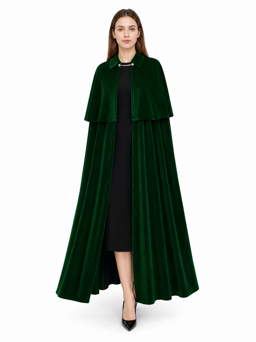 Dark Green Carnival Cape for a Costume