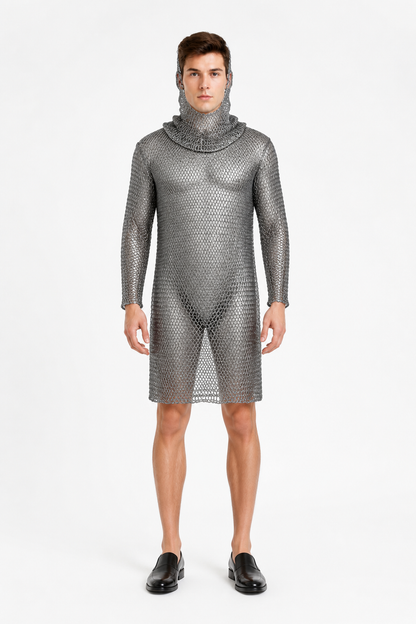 Hooded Long-Sleeve Dress, Above the Knee main product view 2