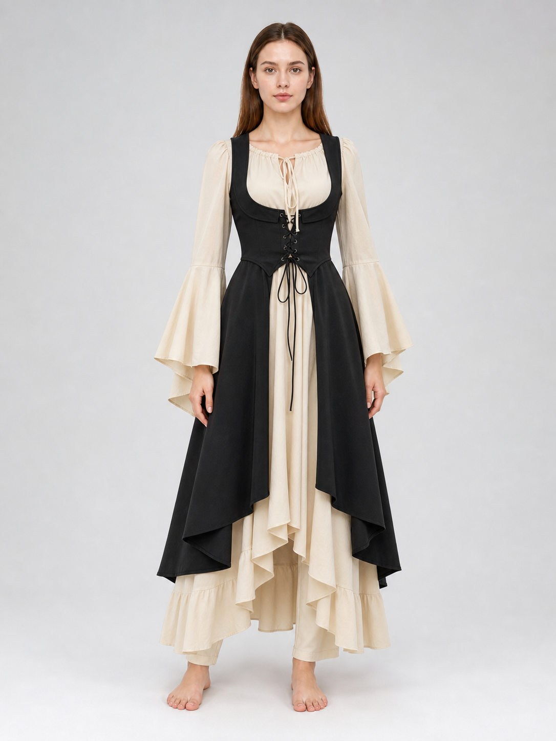 Black Medieval-Style Overdress