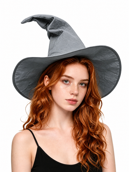 Dark Gray Carnival Witch Hat for Halloween